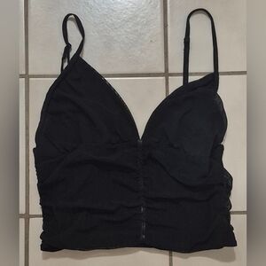 Oak + Fort Bralette Crop Top — Black (XS)
